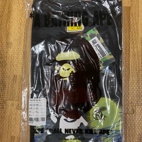 Bape Ape face green glow ghost black tee - Picture 6 of 6